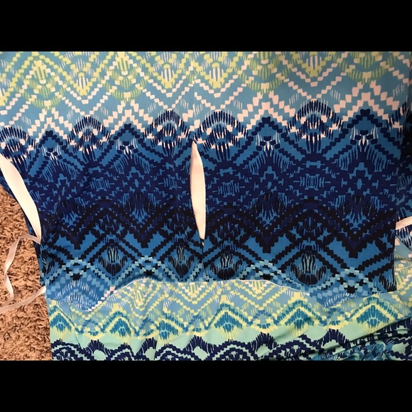 Sandra Darren Maxi Blue, Teal, Green Dress 👗 - Picture 10 of 13